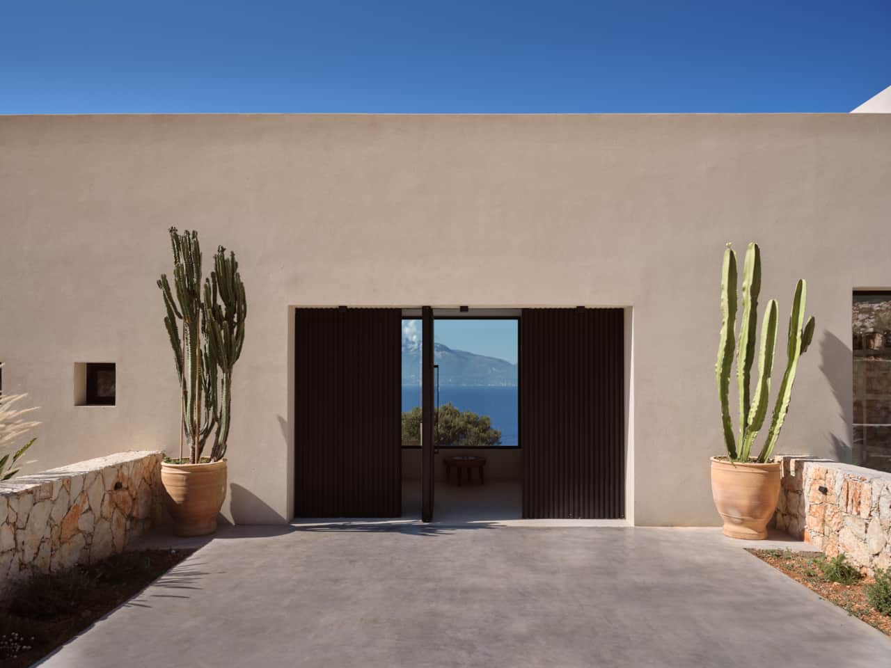 Design entrance with Mediterranean plants — Villa Larissa, Zakynthos