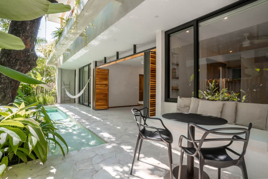 Private terrace with pool and lounge area