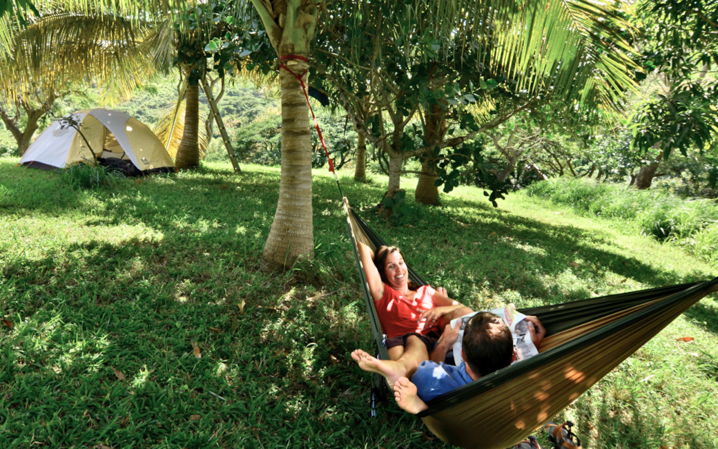 Tent Site & Couple in Hammock