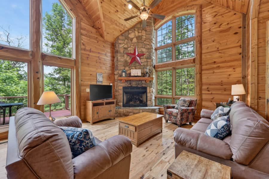 Living room with gas fireplace