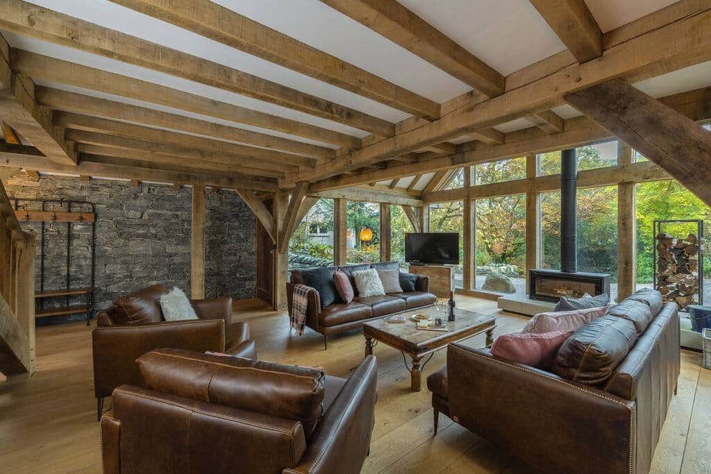 Sitting room with wood burning stove