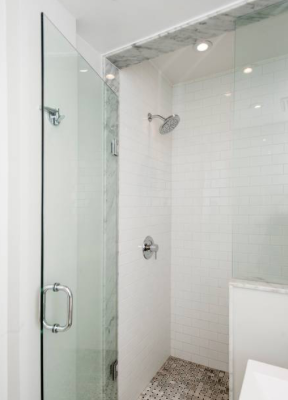 Luxurious bathroom in Toronto rental, equipped with modern amenities.
