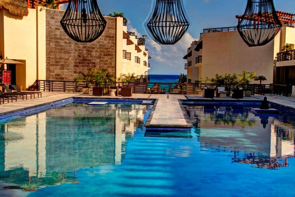Beautiful Common Area Pool with Childrens area looking out to Mamita's Beach