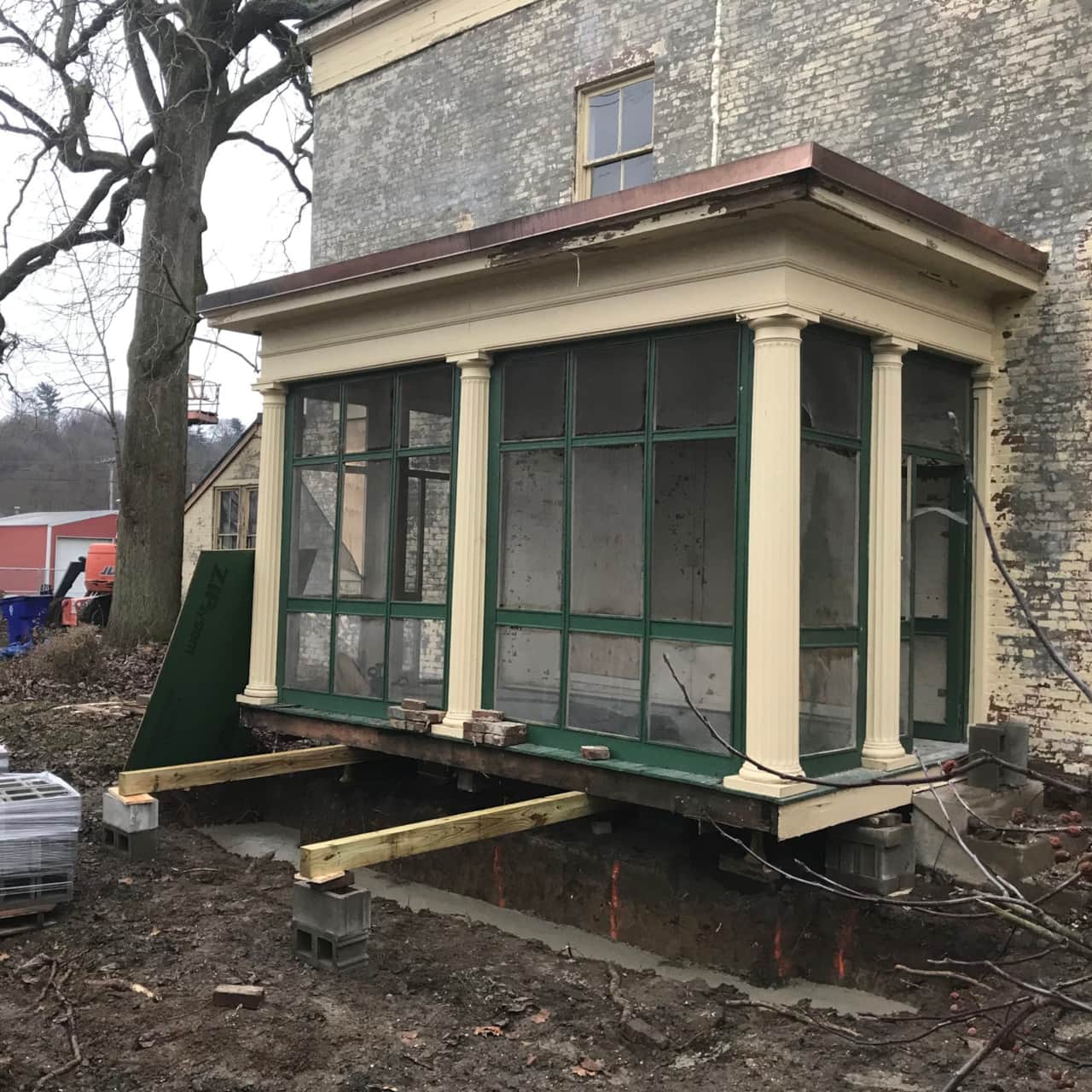 Restoring the foundation of the side porch