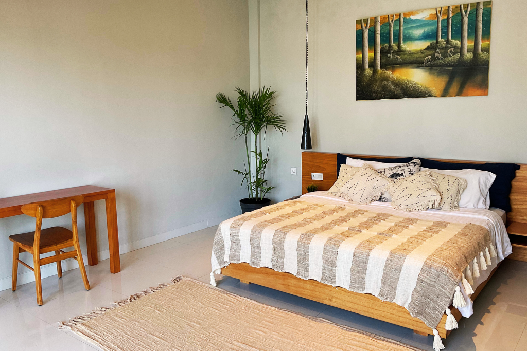 Cozy and neat bedding for a good night's rest after a full day of exploring