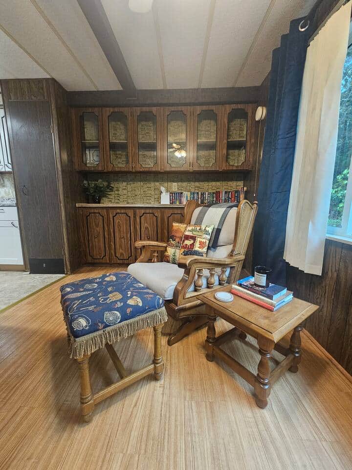 Rustic cabin vibes living room