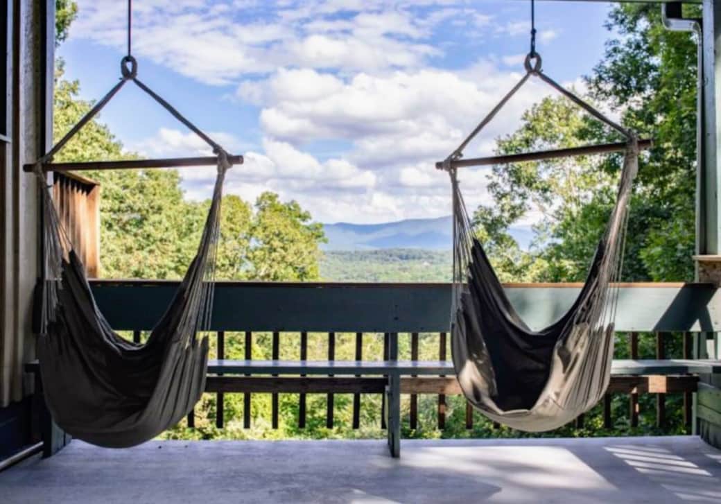 swing chairs for napping, relaxing or enjoying the view (chairs removed during winter season) swing chairs for napping, relaxing or enjoying the view (chairs removed during winter season)