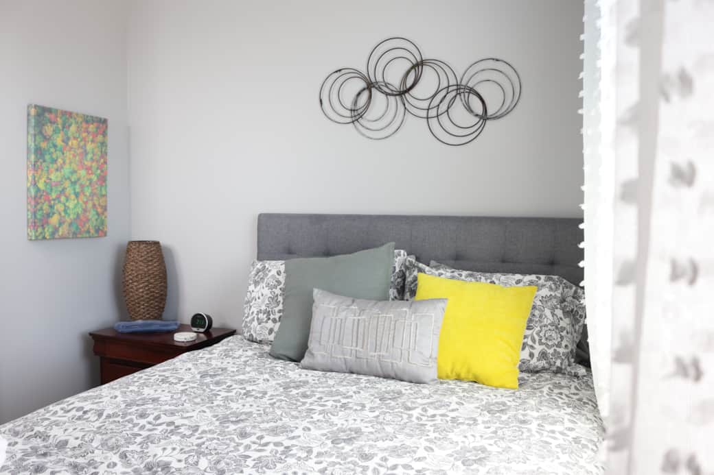 Your brand new, extremely comfortable Sealy Posturepedic queen sized bed with high end linens