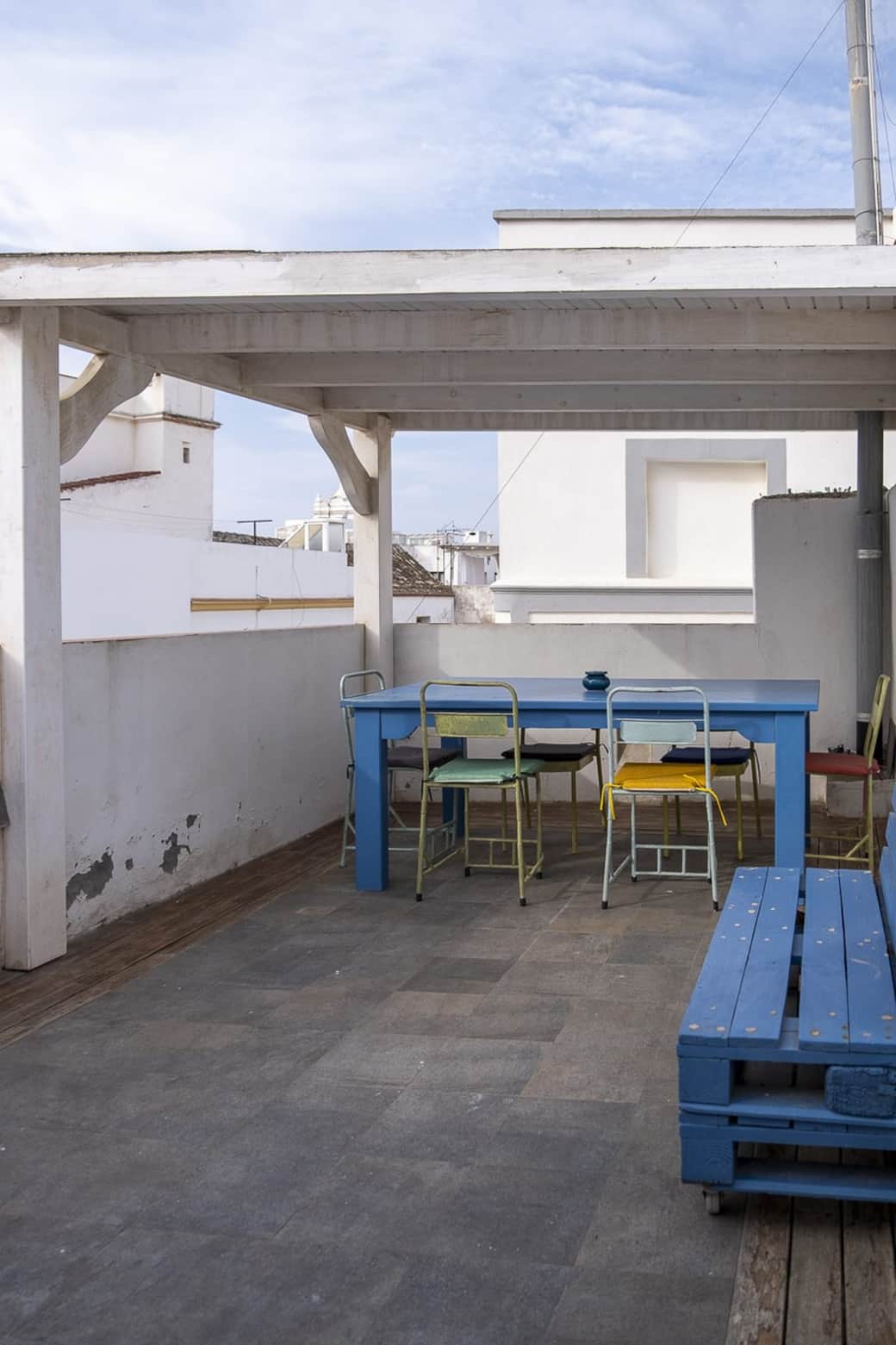 Tarifa chic rooftop penthouse rooftop dining area