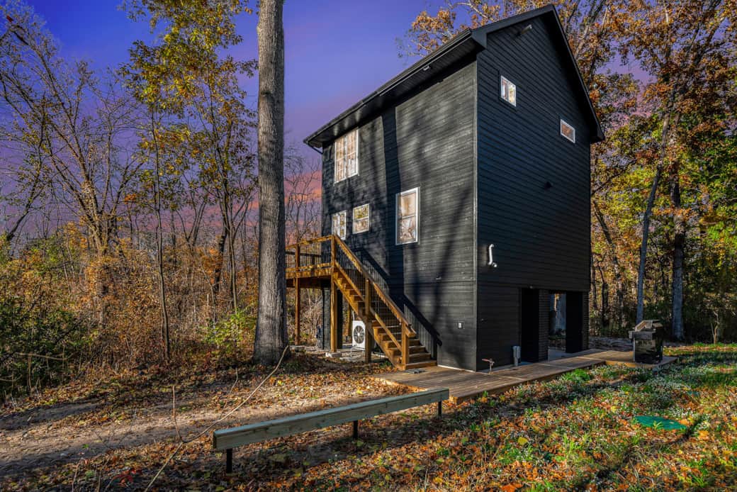Treehouse in the evening. Treehouse in the evening.