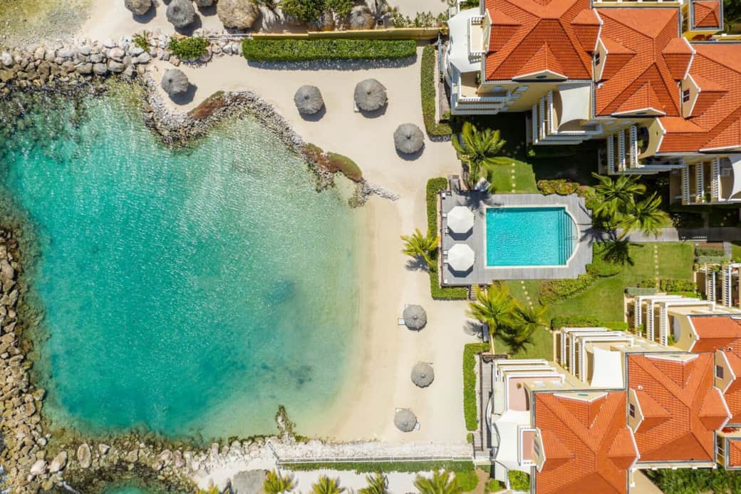 Beau Rivage has a private beach and swimming pool