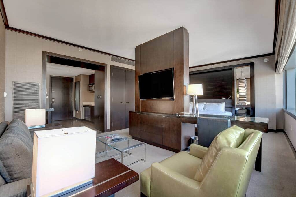 Open Room Layout with Bed, Lounge and Strip Outlook Open Room Layout with Bed, Lounge and Strip Outlook