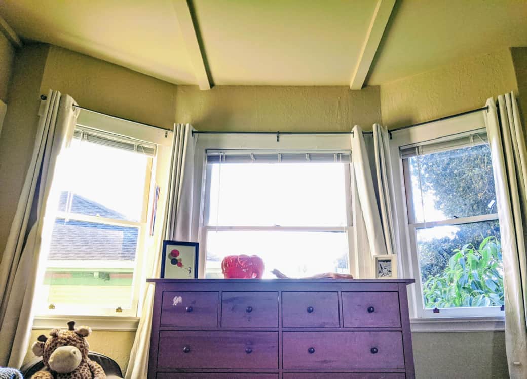 Bright bay windows in the kids' room Bright bay windows in the kids' room