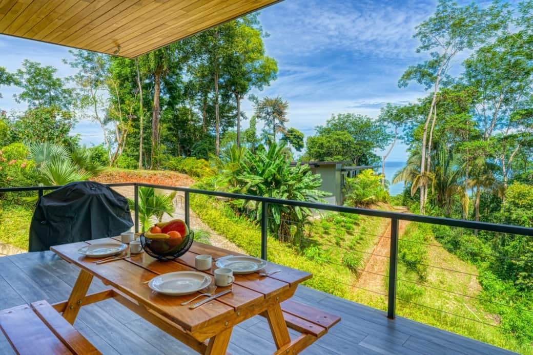 Enjoy the ocean and jungle views from the patio