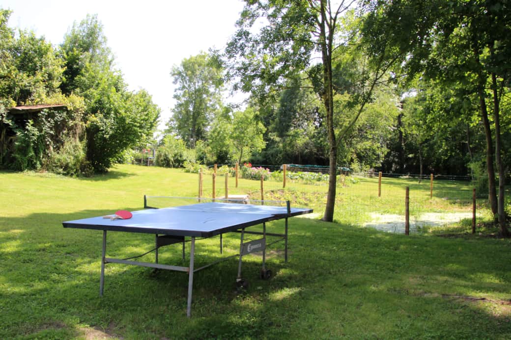 Table de ping-pong dans le jardin 