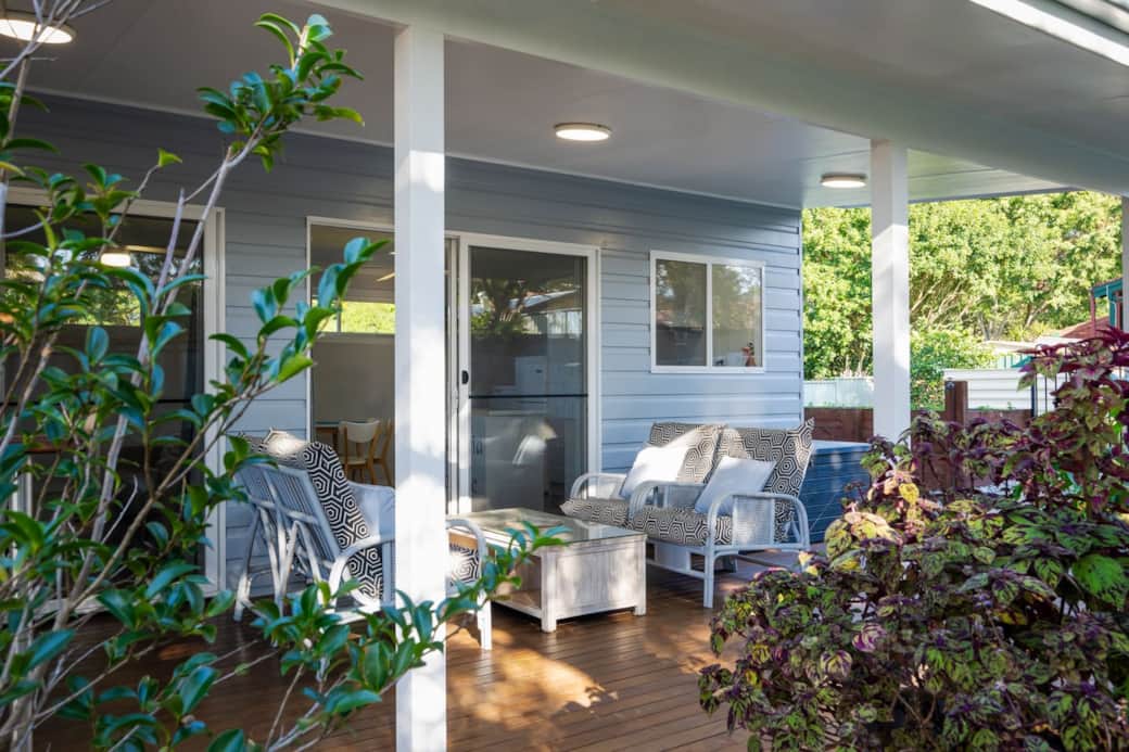 North facing deck/balcony/patio