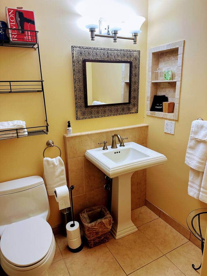 Full bathroom just steps away from the beach!