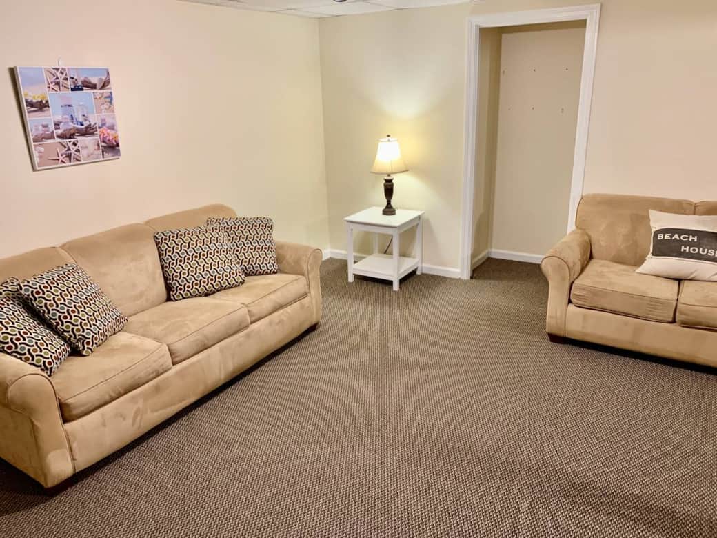 Basement with pull out couch Basement with pull out couch