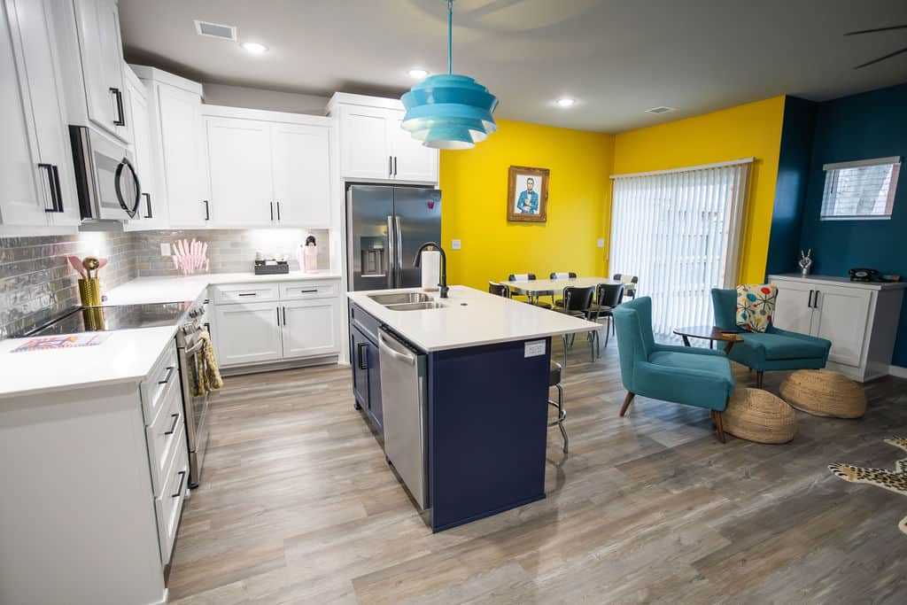 Open kitchen to dining room and living Open kitchen to dining room and living