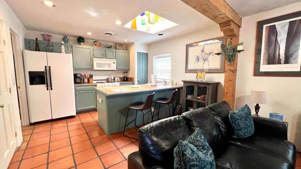 Kitchen with bar stools 