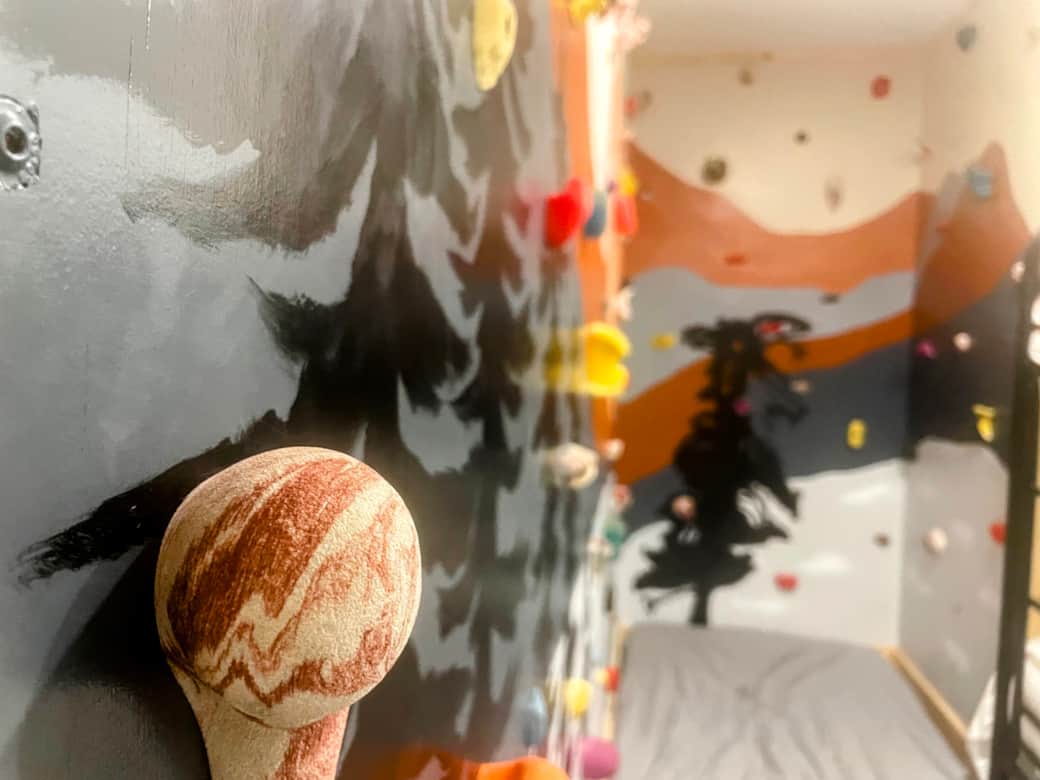 Test your bouldering skills with 12 feet of fun climbing wall holds (please supervise children) Test your bouldering skills with 12 feet of fun climbing wall holds (please supervise children)
