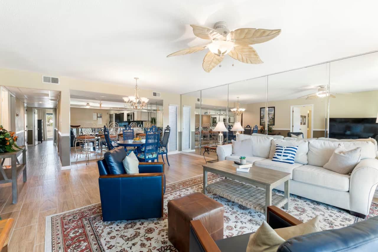 Comfortable seating for 8 — Edgewater Beach Resort vacation rental, PCB, FL.
