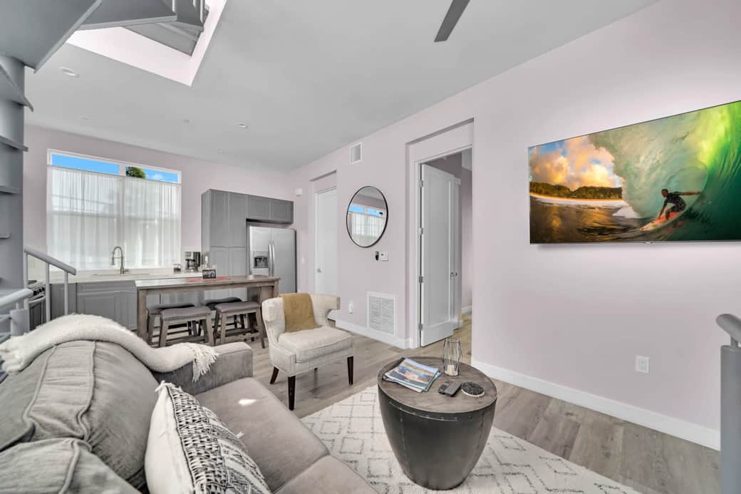 Living room and kitchen