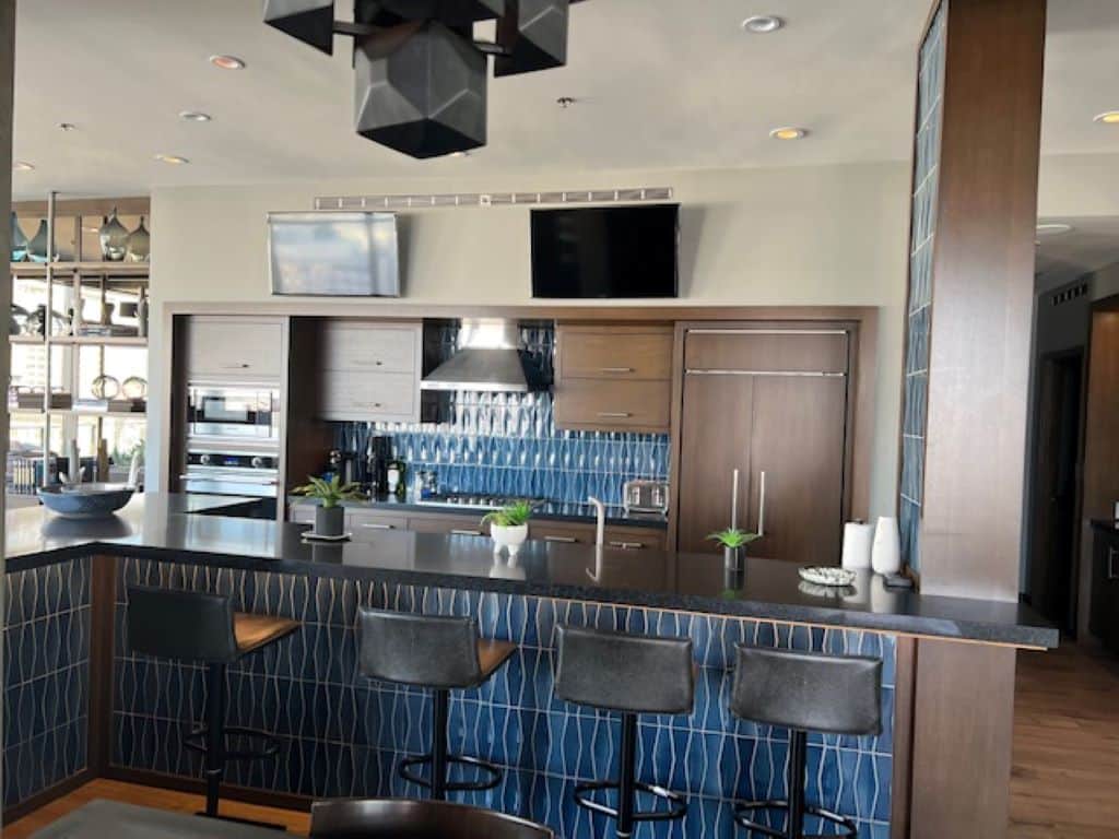 Kitchen with TVs