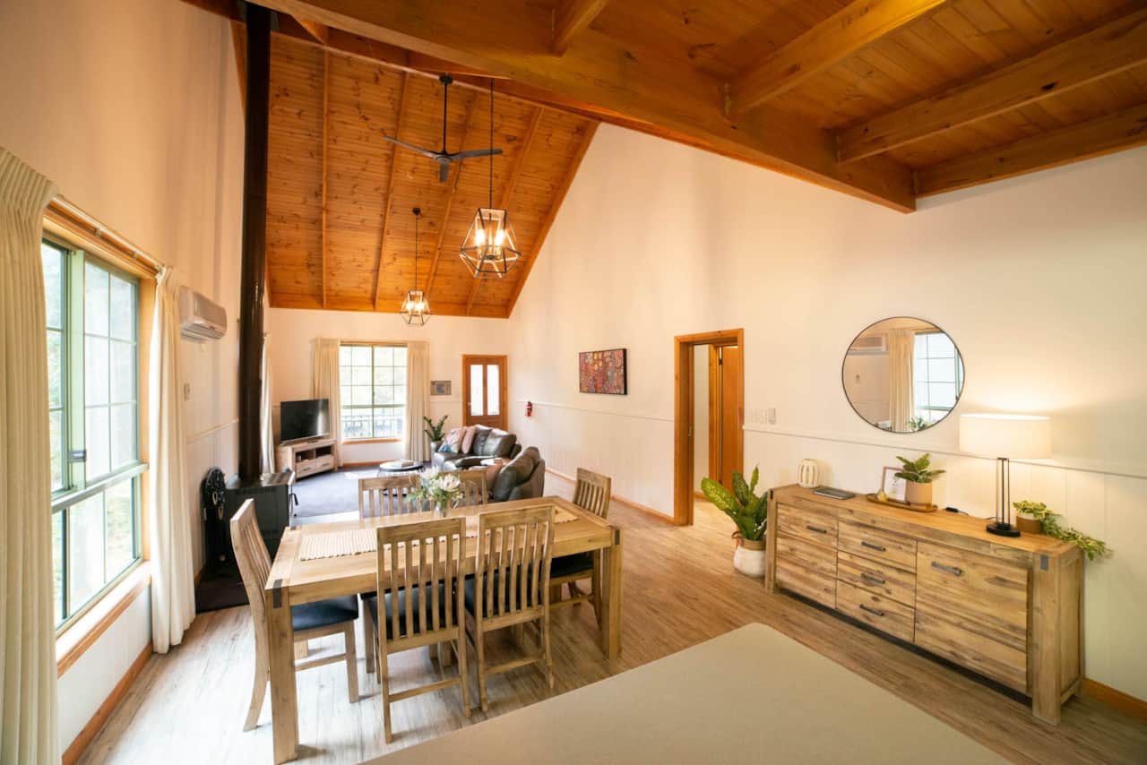 Charming cathedral ceilings for a spacious feel.