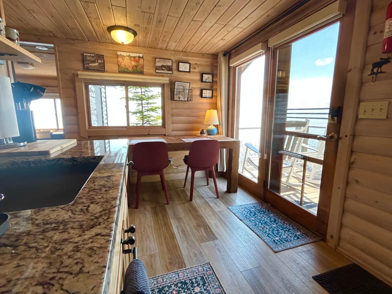 Gorgeous Lake views from the kitchen and eating area