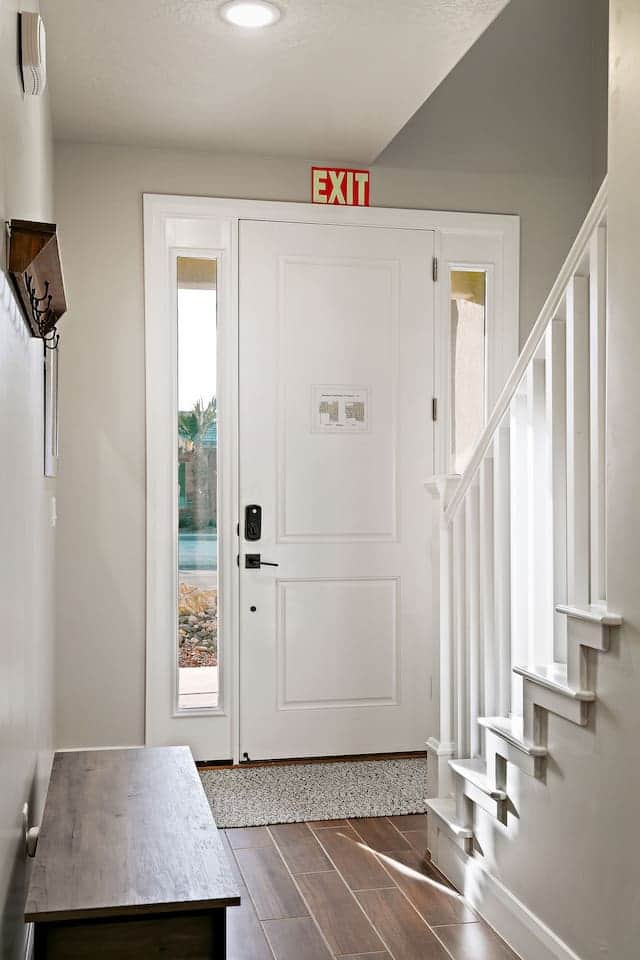 FRONT door and entrance to our Home! We have provided a nice rug to wipe your feet, a solid wood storage bench to sit if needed, and hooks on the wall for any coats and sweaters you may need. SUMMERS are hot so you may not need them! FRONT door and entrance to our Home! We have provided a nice rug to wipe your feet, a solid wood storage bench to sit if needed, and hooks on the wall for any coats and sweaters you may need. SUMMERS are hot so you may not need them!