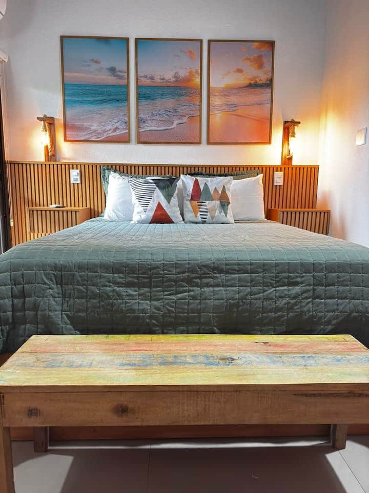 Quarto de Flat em Juquehy com Cama Queen