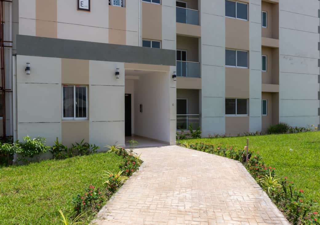 Paved entrance for easy accessibility  for pushchairs
