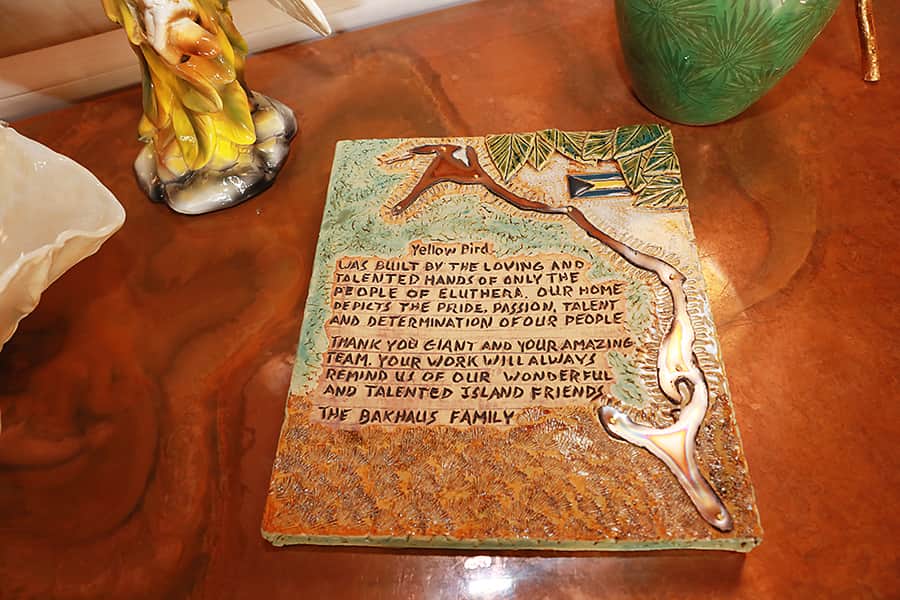 Main Villa Living Area Commemorative Plaque