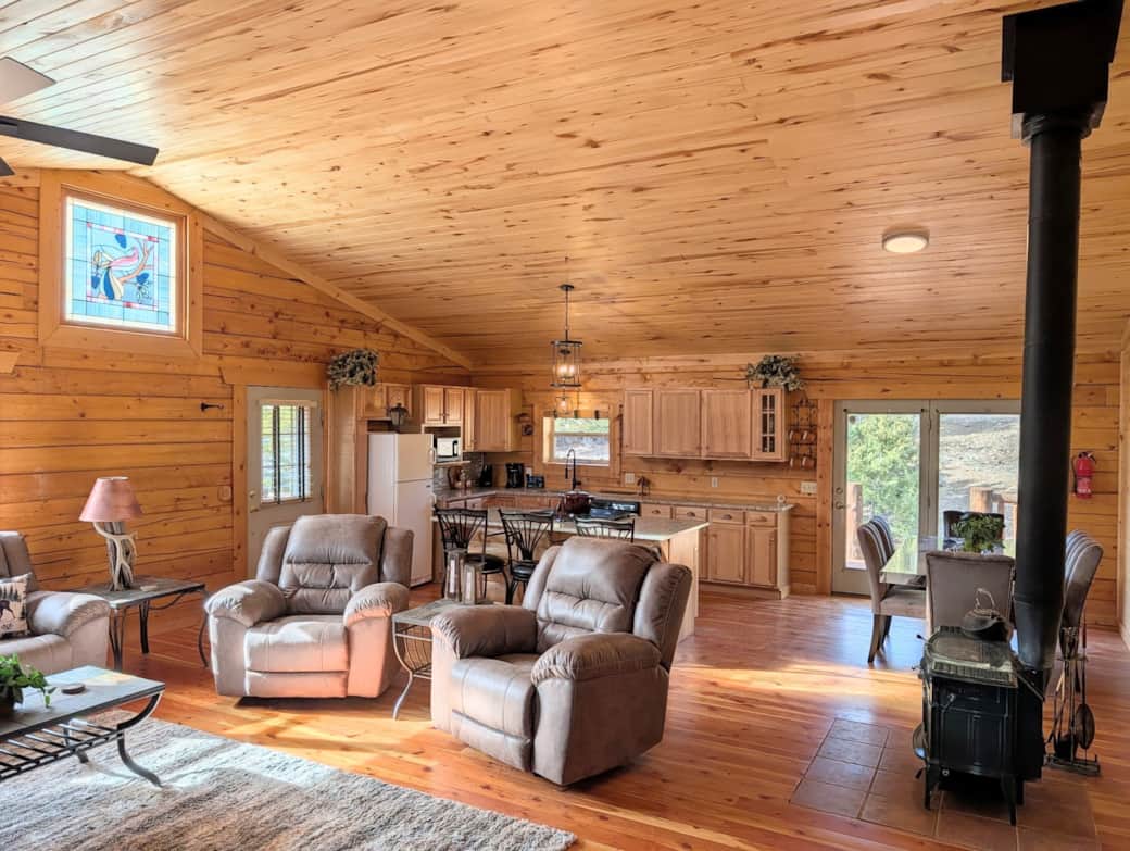 Open concept, living room area designed for gathering and relaxing