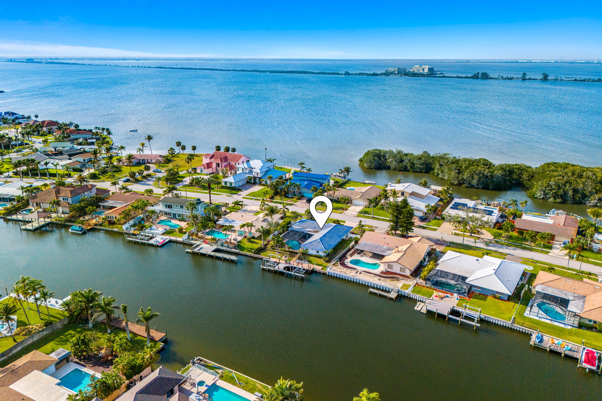 Get a bird's-eye view of the surrounding neighborhood and tranquil waterways.