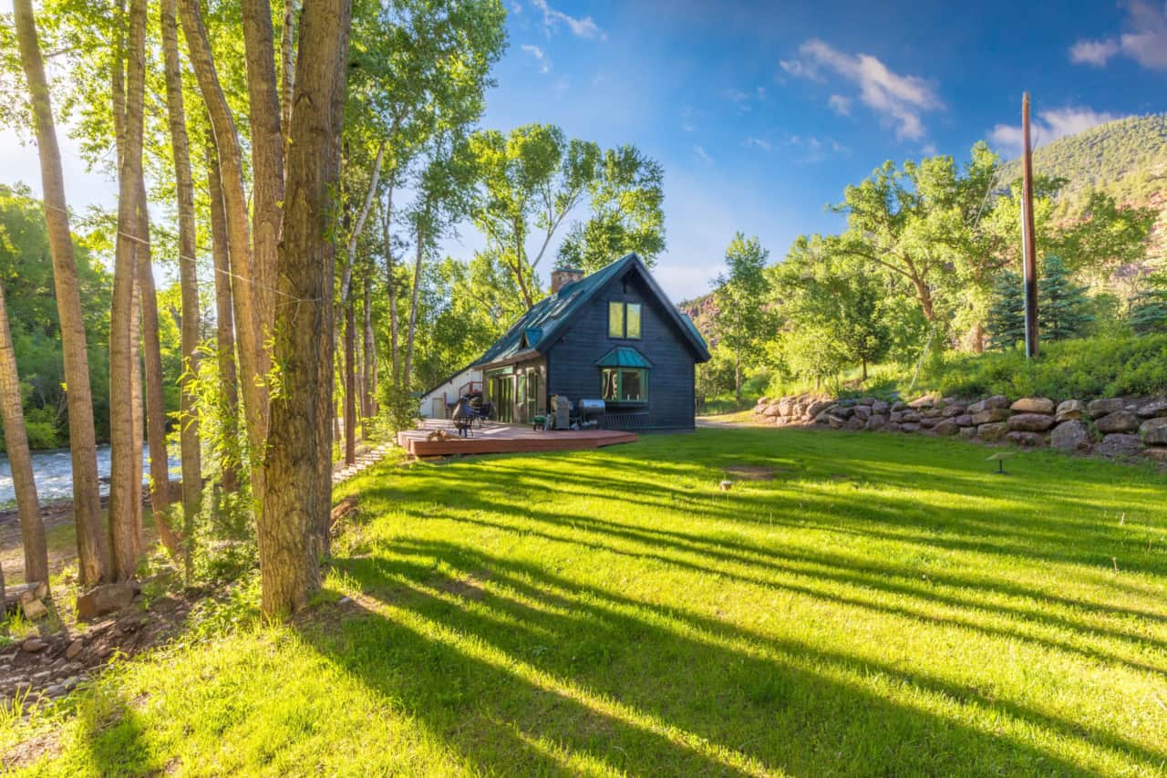 A massive green lawn upstream