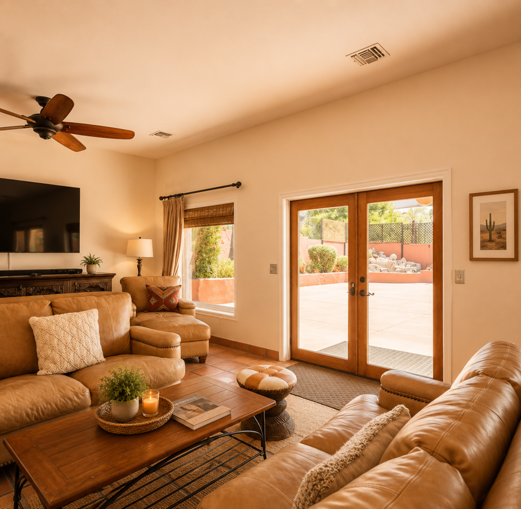Living room out to the patio