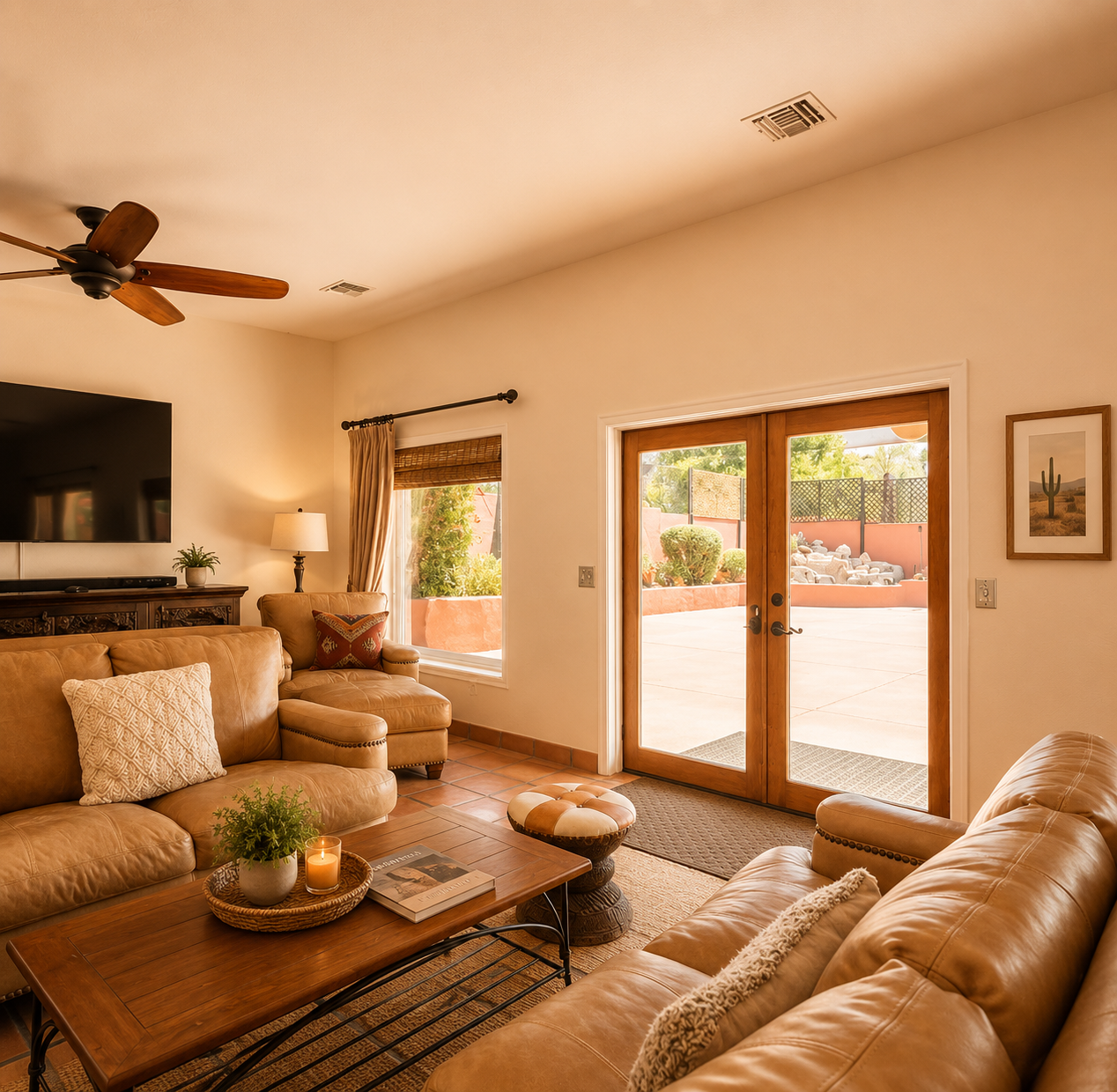 Living room out to the patio