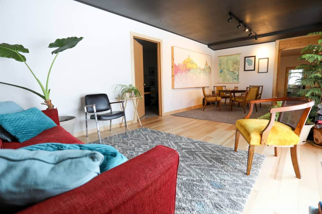 This living room over looks the backyard. There is a game/puzzle table and about 20 games to choose from. This sits just off the kitchen.
