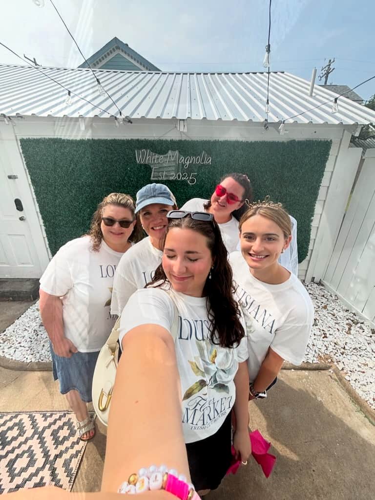 Bride getting ready in a beautifully lit room at White Magnolia Galveston