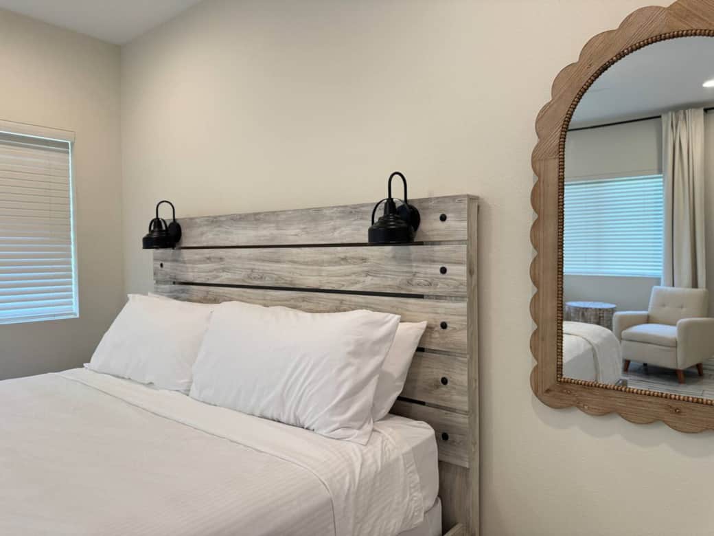 Led lamp over head board for night time reads