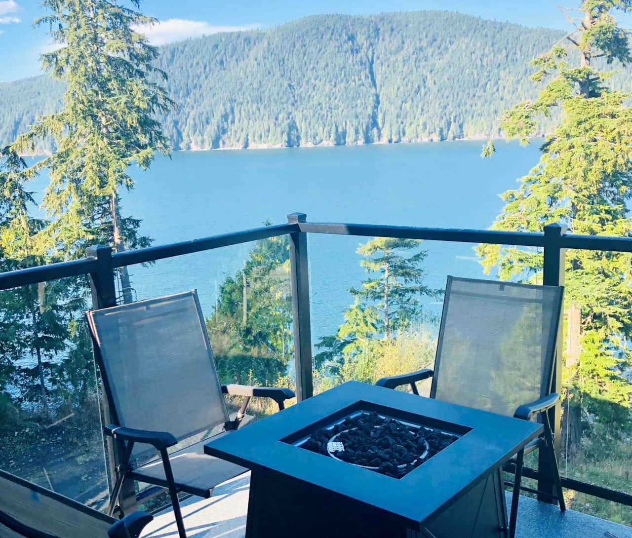 Fire table view on deck