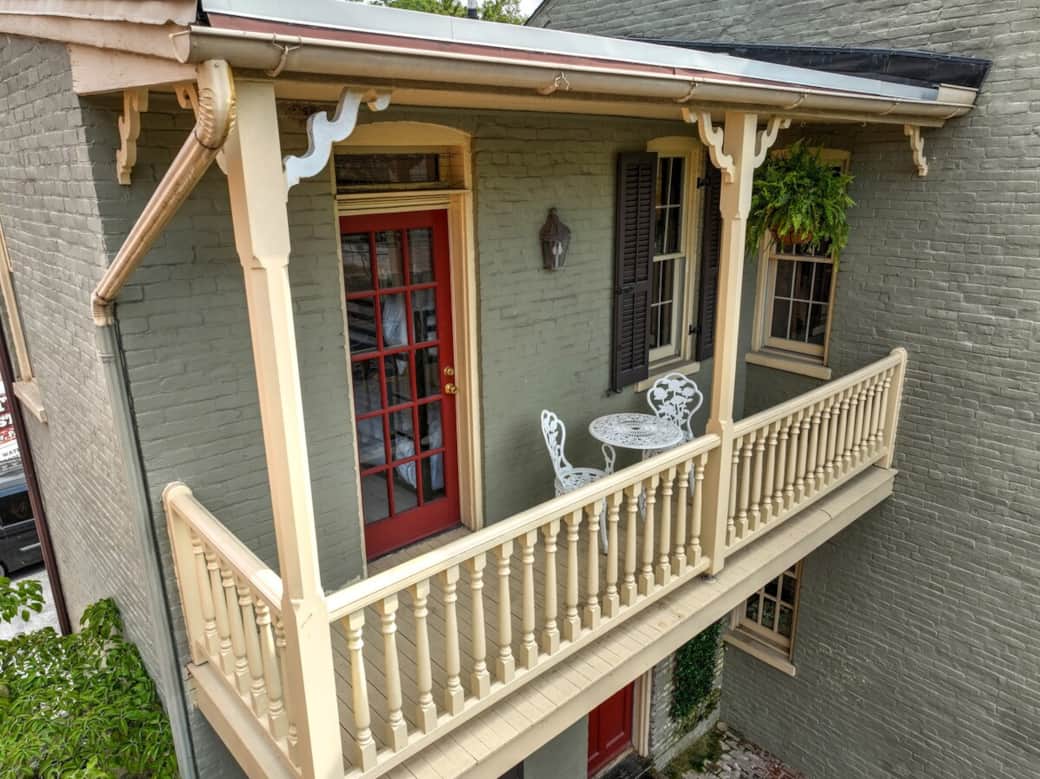 Balcony 2 on the 2nd floor outside the bunk room overlooking the kitchen patio.