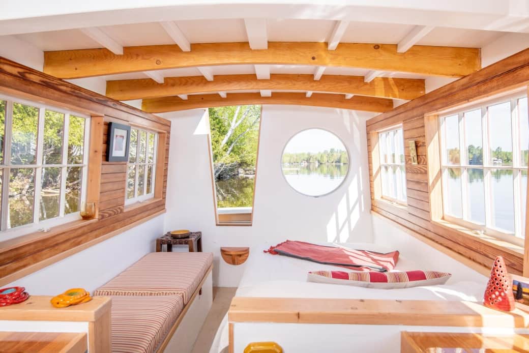 Interior space - double bed with seating Interior space - double bed with seating