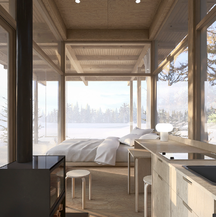 Vue hiver sur le lac