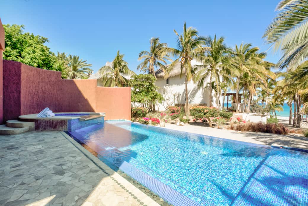 Private pool and jacuzzi