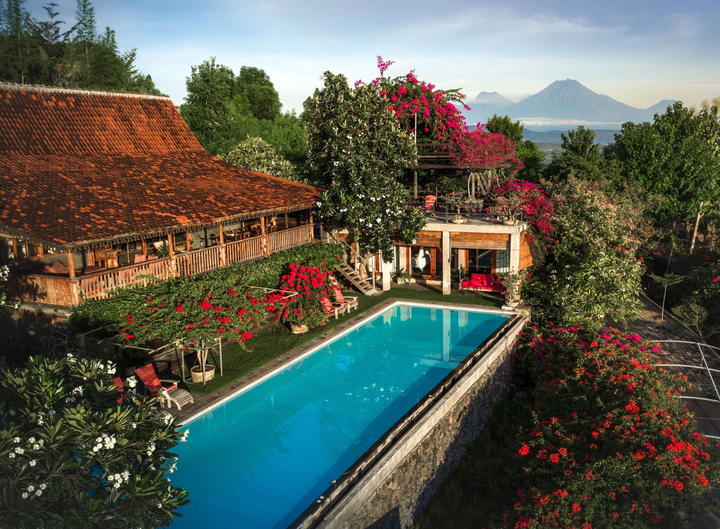 Exterior view of Villa Singa with private pool and tropical garden