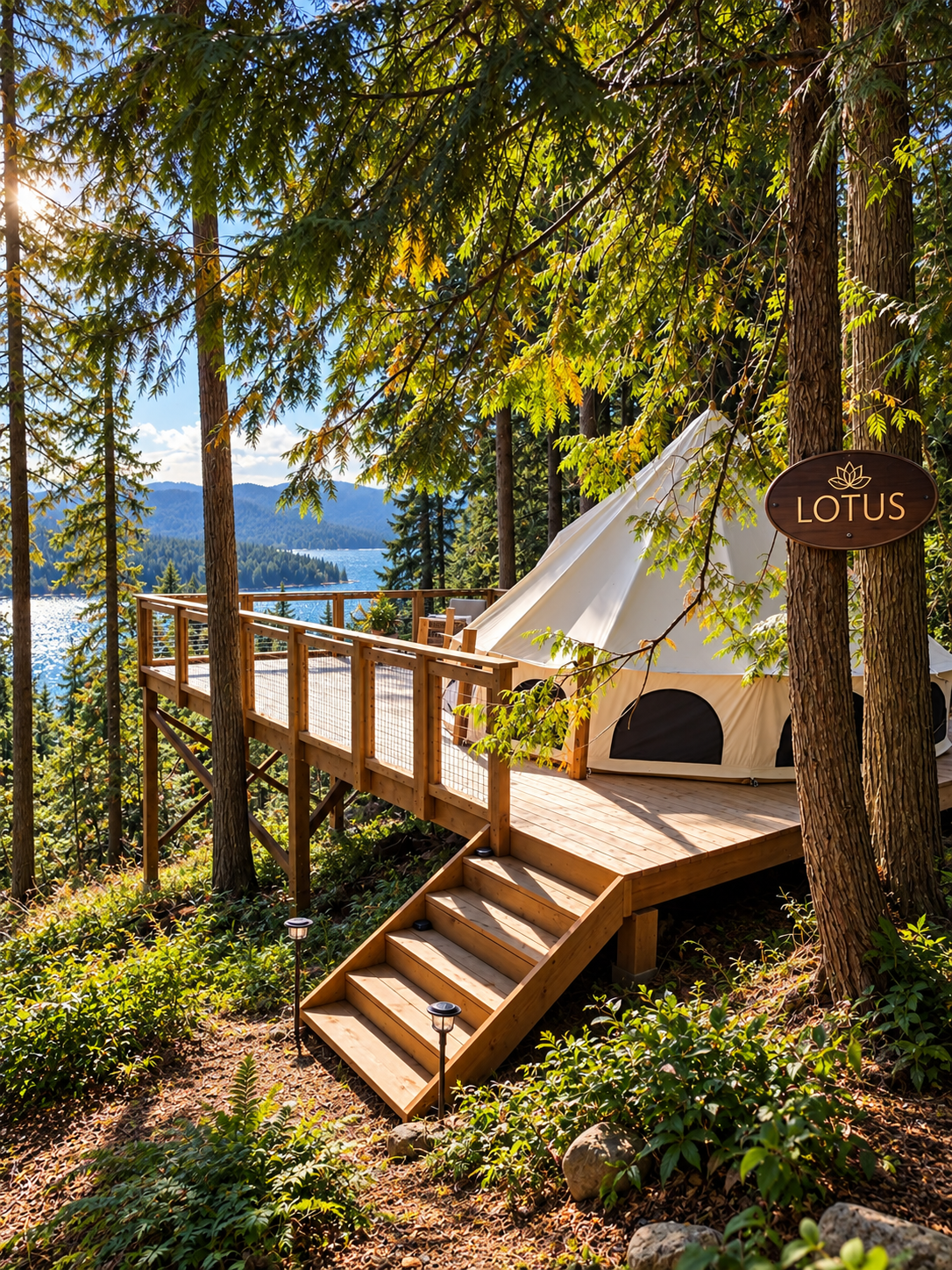 Lotus Nestled Among the Trees with Beautiful Lake Views