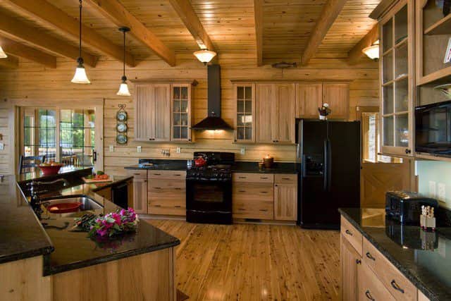 Fantastic Kitchen in Luxry Waterfront Log Home
